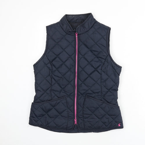 Joules Womens Blue Gilet Coat Size 12 Zip - Quilted