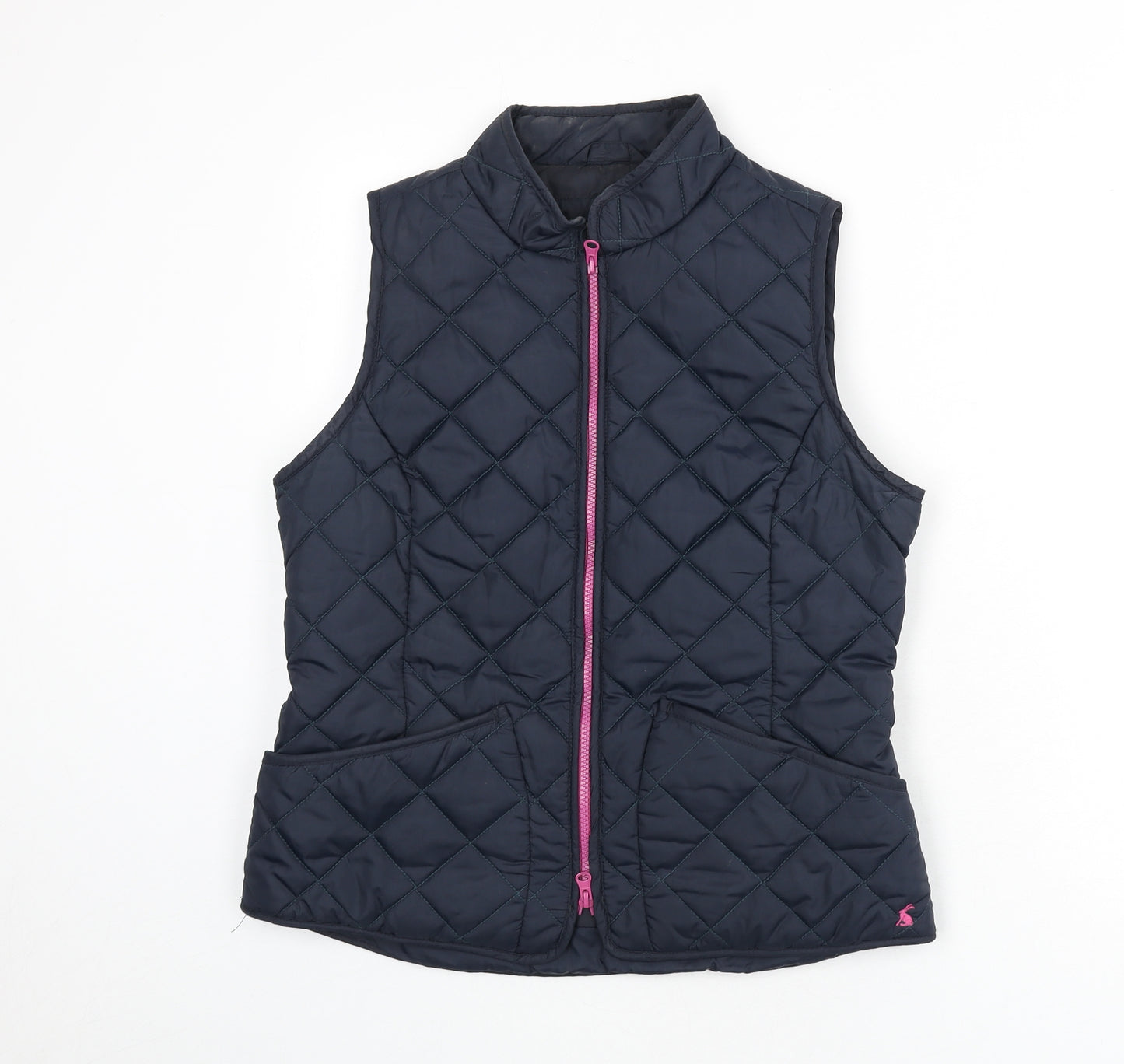 Joules Womens Blue Gilet Coat Size 12 Zip - Quilted