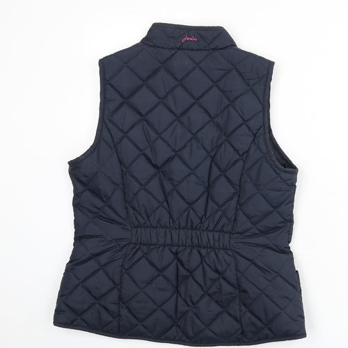 Joules Womens Blue Gilet Coat Size 12 Zip - Quilted