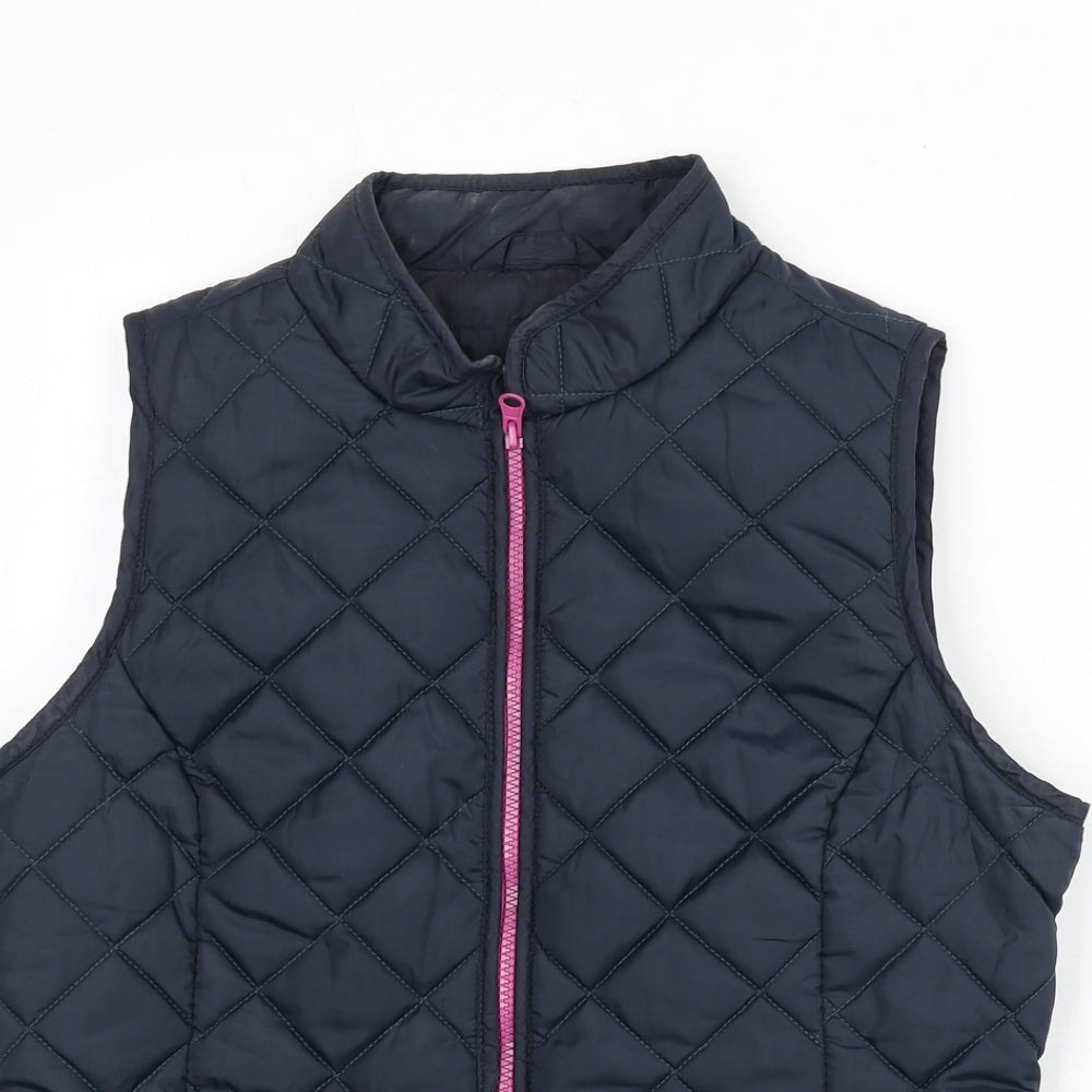 Joules Womens Blue Gilet Coat Size 12 Zip - Quilted