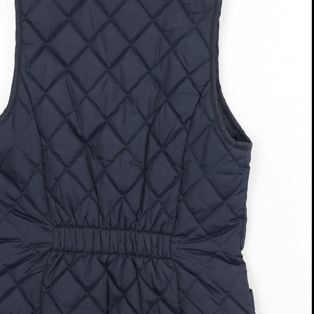Joules Womens Blue Gilet Coat Size 12 Zip - Quilted