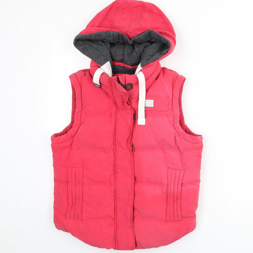 Superdry Womens Pink Gilet Coat Size S Zip