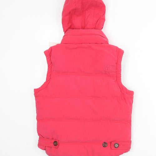 Superdry Womens Pink Gilet Coat Size S Zip