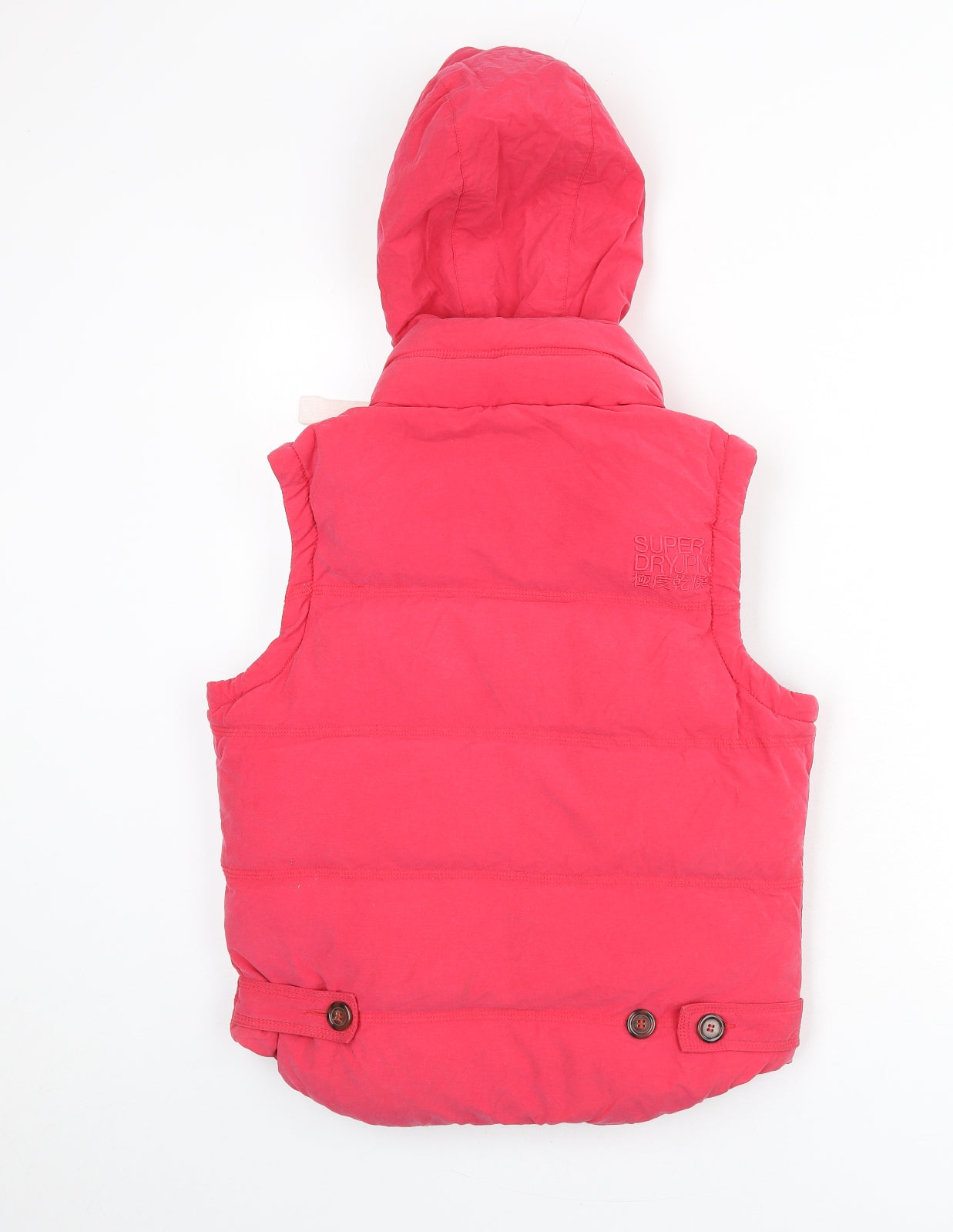 Superdry Womens Pink Gilet Coat Size S Zip