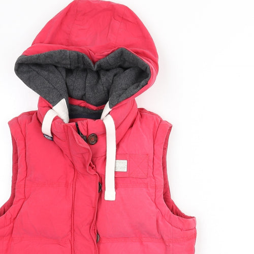 Superdry Womens Pink Gilet Coat Size S Zip