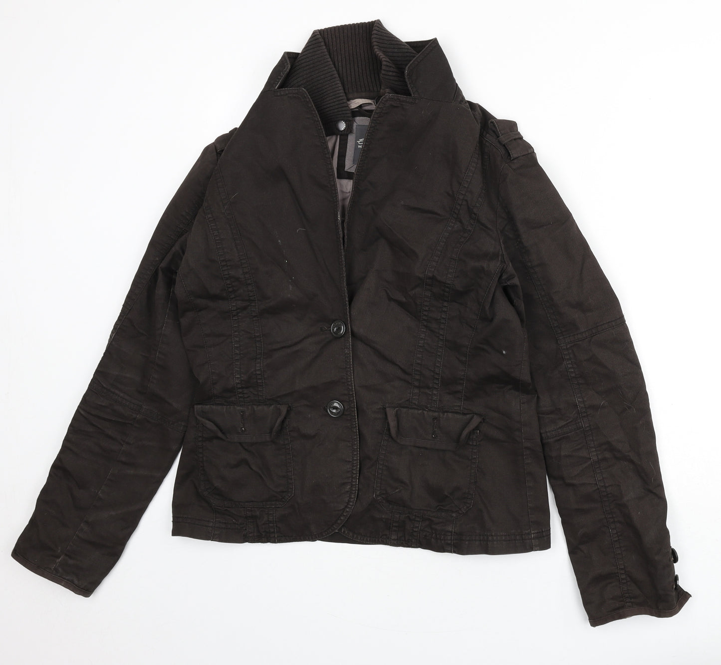 Esprit Womens Brown Jacket Size 16 Button