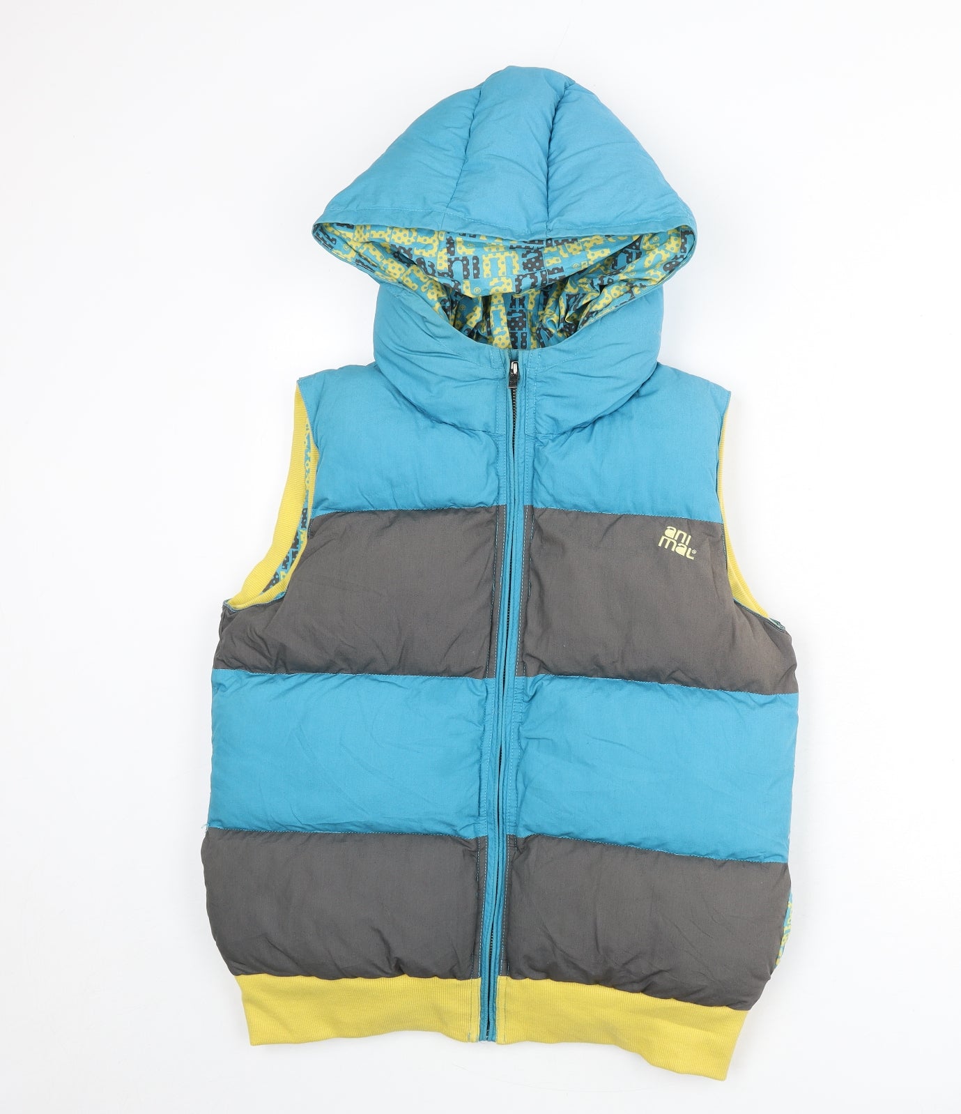 Animal Womens Multicoloured Striped Gilet Coat Size 12 Zip