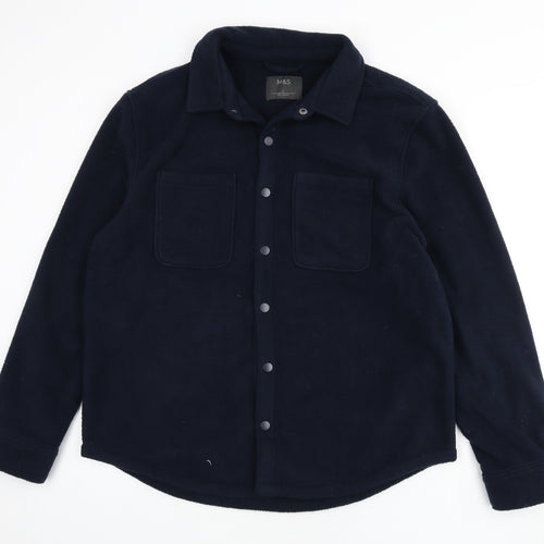 Marks and Spencer Mens Blue Jacket Size L Snap