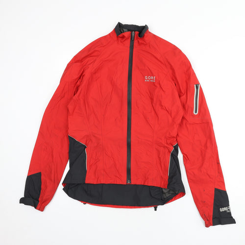 GORE-TEX Womens Red Windbreaker Coat Size M Zip - Bike Wear