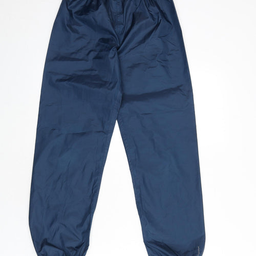 DECATHLON Boys Blue Polyester Windbreaker Trousers Size 12 Years L26 in Regular Pullover