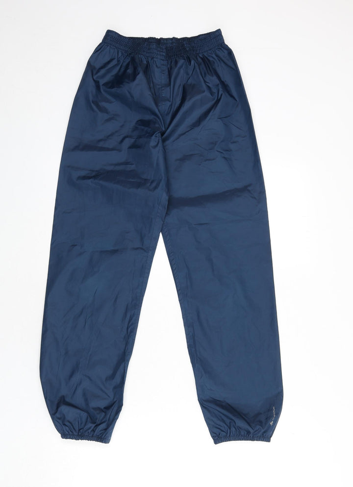 DECATHLON Boys Blue Polyester Windbreaker Trousers Size 12 Years L26 in Regular Pullover