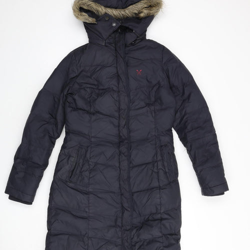 Crew Clothing Womens Blue Parka Coat Size 8 Zip