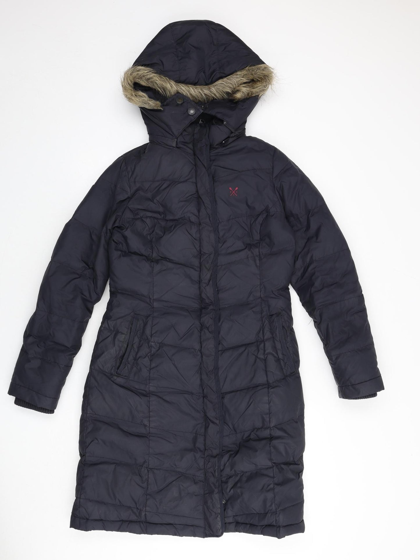 Crew Clothing Womens Blue Parka Coat Size 8 Zip