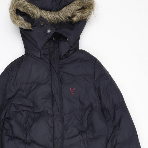 Crew Clothing Womens Blue Parka Coat Size 8 Zip