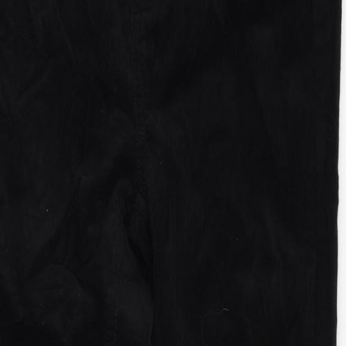 Marks and Spencer Womens Black Cotton Trousers Size 12 L30 in Regular Zip