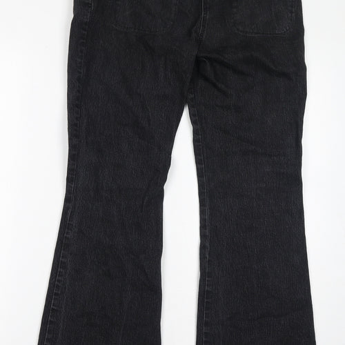 NEXT Womens Grey Cotton Bootcut Jeans Size 12 L21 in Regular Zip