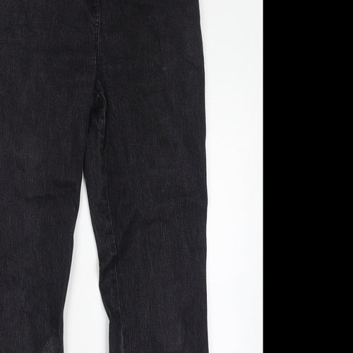 NEXT Womens Grey Cotton Bootcut Jeans Size 12 L21 in Regular Zip