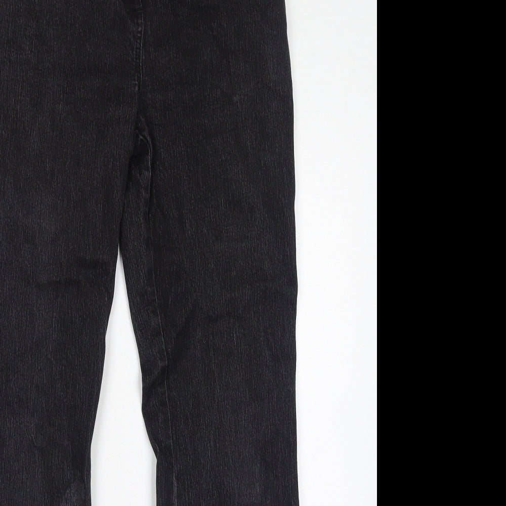 NEXT Womens Grey Cotton Bootcut Jeans Size 12 L21 in Regular Zip