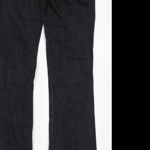 NEXT Womens Grey Cotton Bootcut Jeans Size 12 L21 in Regular Zip