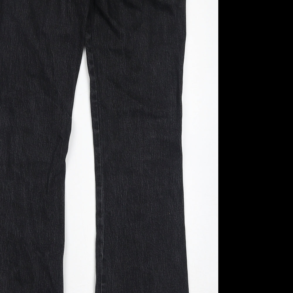 NEXT Womens Grey Cotton Bootcut Jeans Size 12 L21 in Regular Zip