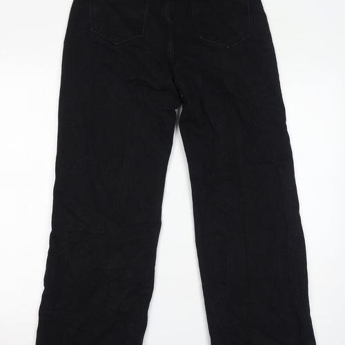 Deseño Moda Womens Black Cotton Straight Jeans Size 30 in L29 in Regular Zip - Sequins