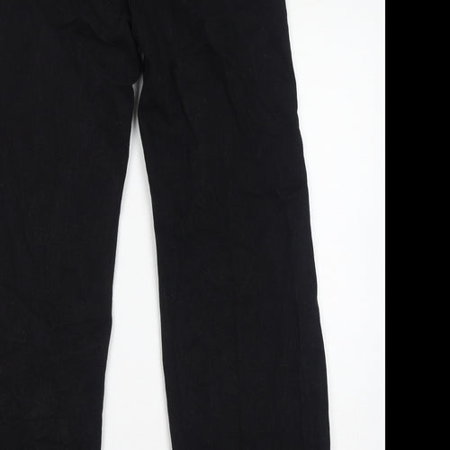 Deseño Moda Womens Black Cotton Straight Jeans Size 30 in L29 in Regular Zip - Sequins