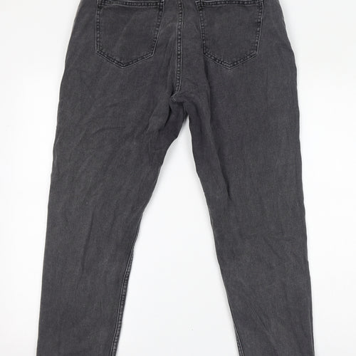 Noisy may Womens Grey Cotton Mom Jeans Size 30 L32 in Regular Zip