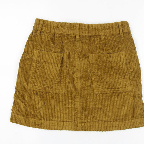 BDG Womens Yellow Cotton A-Line Skirt Size S Zip