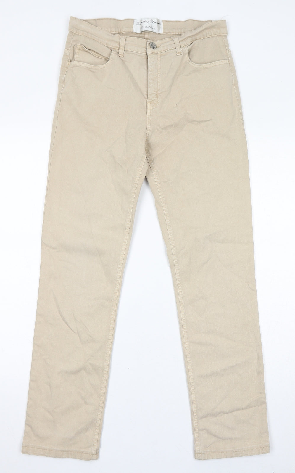 Amazing Woman Womens Beige Cotton Skinny Jeans Size 12 L29 in Regular Zip