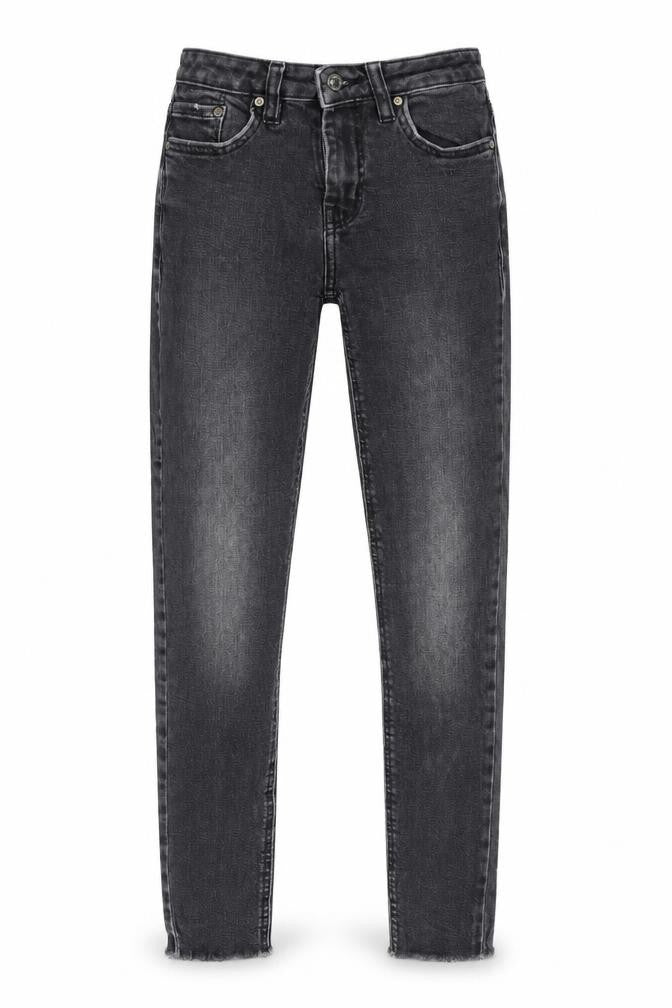 Mango Womens Grey Cotton Skinny Jeans Size 4 L27 in Regular Zip - Distressed Hem