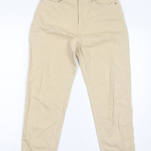 H&M Womens Beige Cotton Skinny Jeans Size 6 L26 in Regular Zip