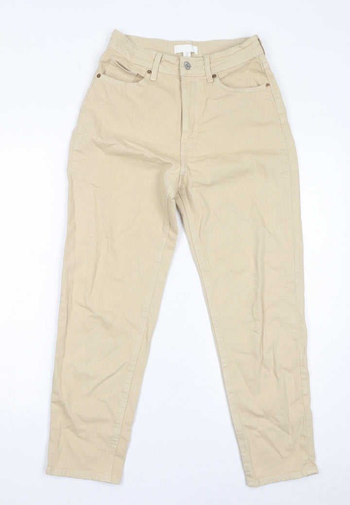 H&M Womens Beige Cotton Skinny Jeans Size 6 L26 in Regular Zip