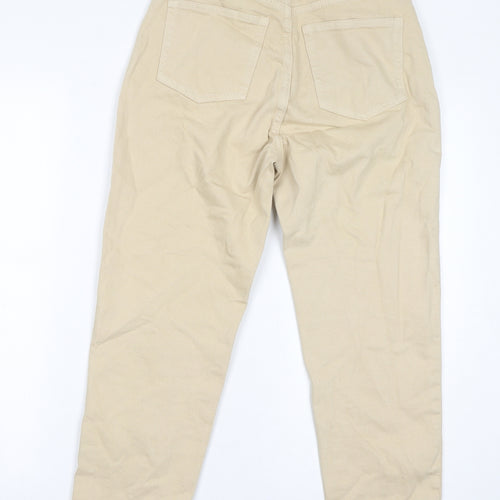 H&M Womens Beige Cotton Skinny Jeans Size 6 L26 in Regular Zip