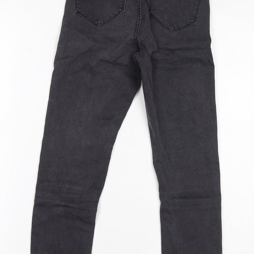 Denim & Co. Womens Grey Cotton Skinny Jeans Size 6 L25 in Regular Zip