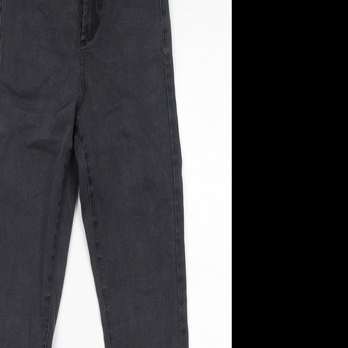 Denim & Co. Womens Grey Cotton Skinny Jeans Size 6 L25 in Regular Zip