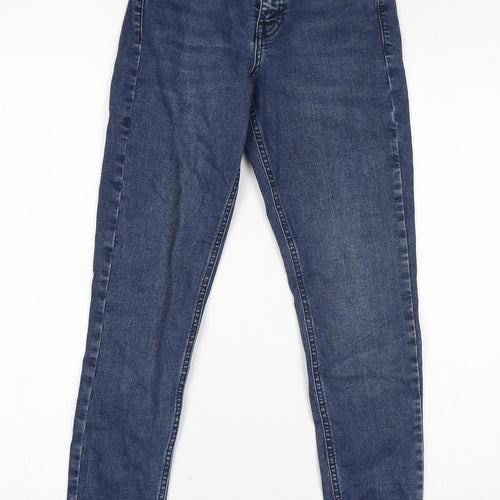 Topshop Womens Blue Cotton Skinny Jeans Size 25 in L30 in Regular Zip