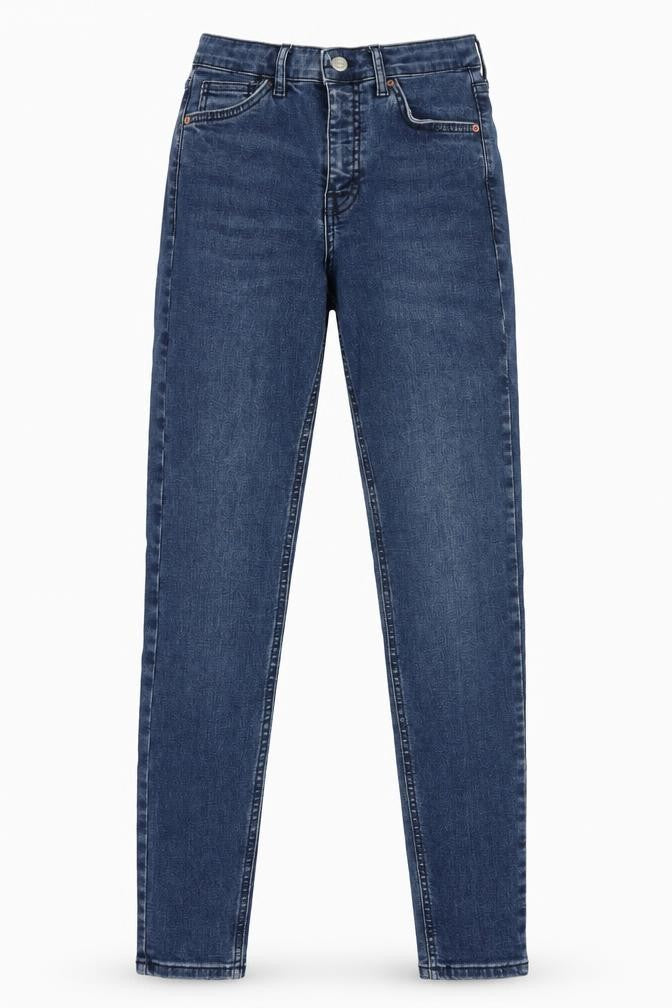 Topshop Womens Blue Cotton Skinny Jeans Size 25 in L30 in Regular Zip