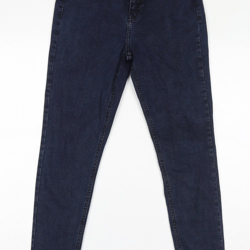Topshop Womens Blue Polyester Straight Jeans Size 30 in L32 in Regular Zip