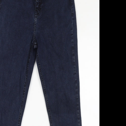 Topshop Womens Blue Polyester Straight Jeans Size 30 in L32 in Regular Zip