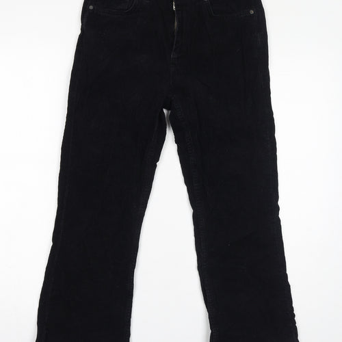 BDG Womens Black Cotton Trousers Size 28 in L30 in Regular Zip - Distressed Hem