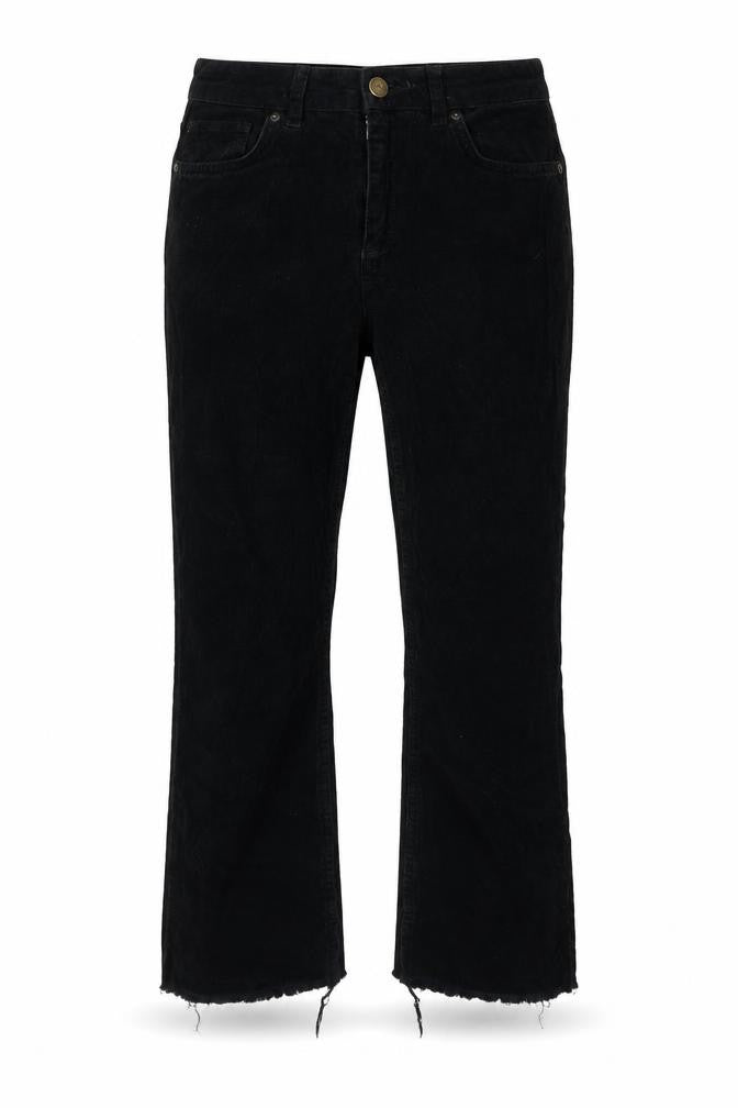 BDG Womens Black Cotton Trousers Size 28 in L30 in Regular Zip - Distressed Hem