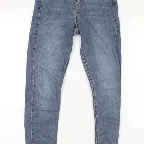 Topshop Womens Blue Cotton Skinny Jeans Size 25 in L30 in Regular Zip