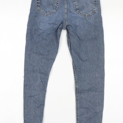Topshop Womens Blue Cotton Skinny Jeans Size 25 in L30 in Regular Zip