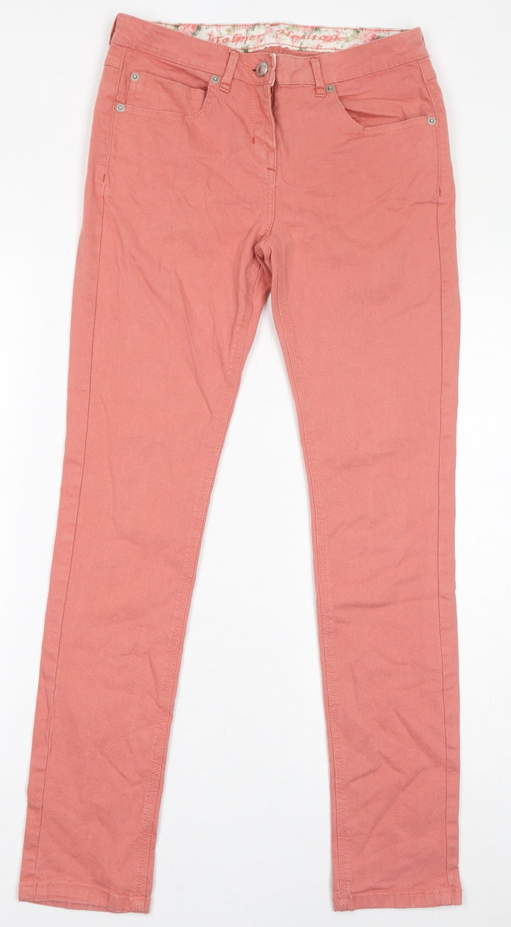 Heritage Womens Pink Cotton Skinny Jeans Size 10 L30 in Regular Zip