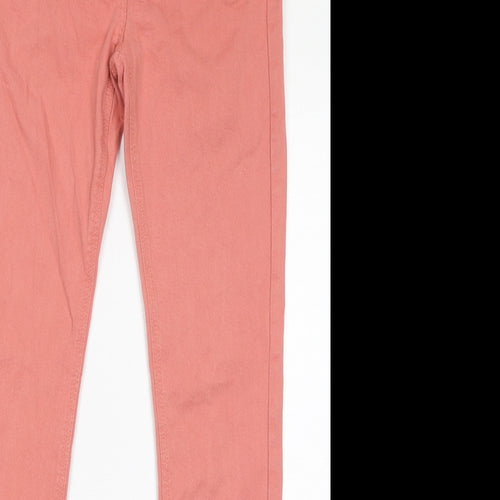 Heritage Womens Pink Cotton Skinny Jeans Size 10 L30 in Regular Zip