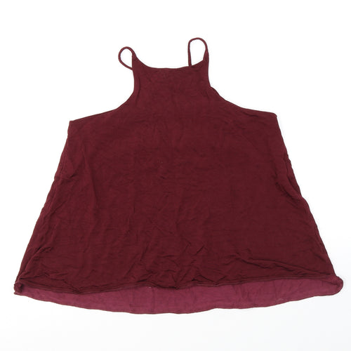 River Island Womens Red Viscose Basic Tank Size 8 Halter