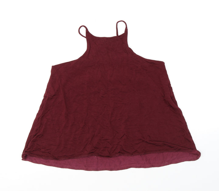 River Island Womens Red Viscose Basic Tank Size 8 Halter