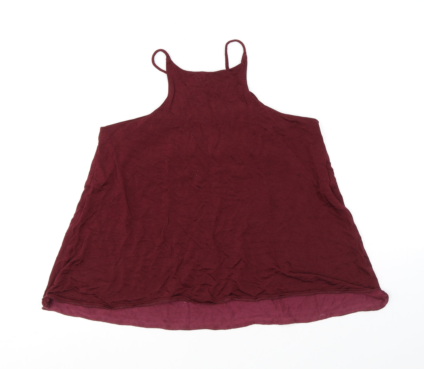 River Island Womens Red Viscose Basic Tank Size 8 Halter