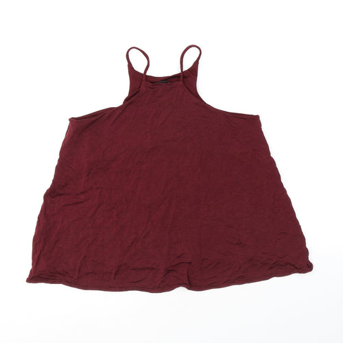 River Island Womens Red Viscose Basic Tank Size 8 Halter