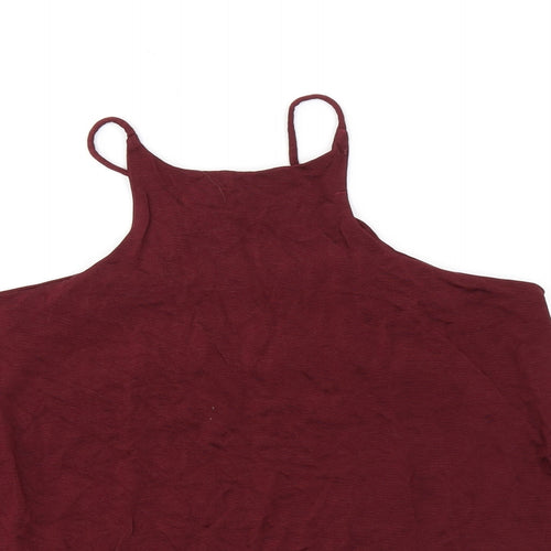 River Island Womens Red Viscose Basic Tank Size 8 Halter